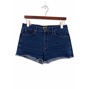 MOTHER Denim Cutoff Shorts Sz 29 Blue Raw Fray Hem Made USA Festival Y2K